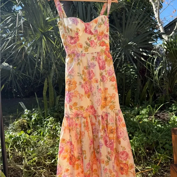 House of CB Floral Dress in Pink and Cream - Picture 5 of 6